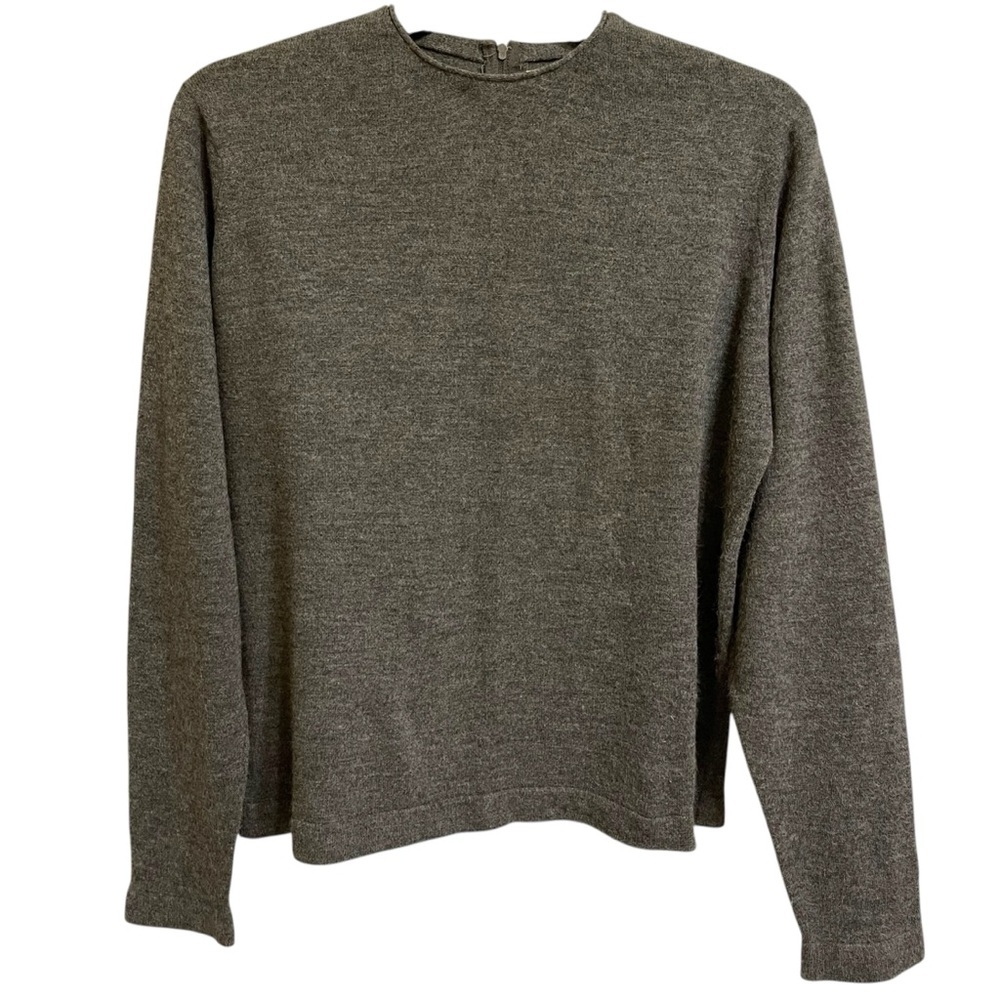 Givenchy Vintage Gray Zip Back Neck Acrylic Sweater Large